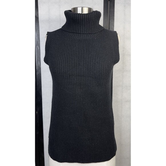 GENTLE HERD Sleeveless Turtleneck Wool Sweater Size: S